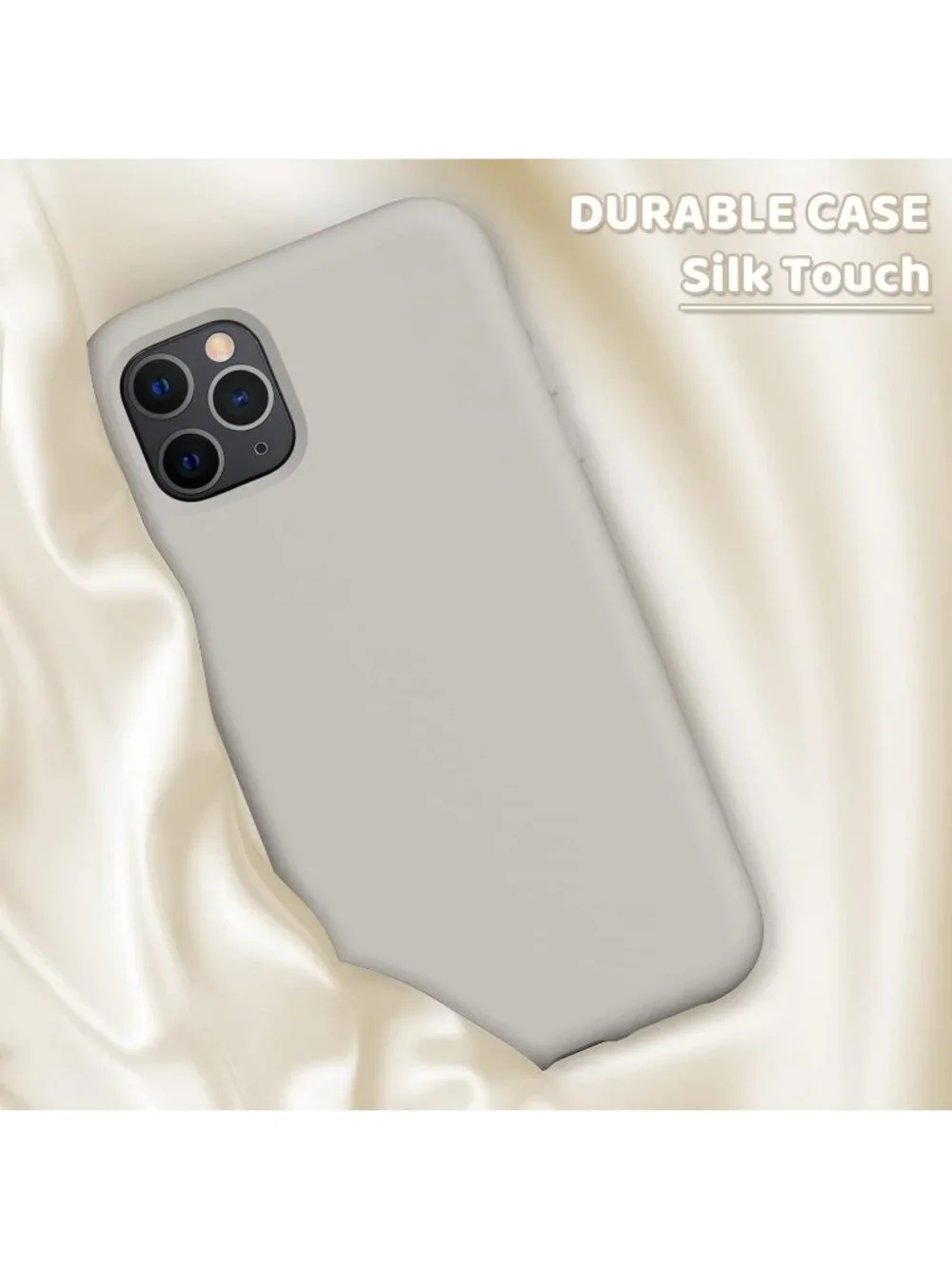 Liquid Silicone iPhone 11 Case‎ – Stone Gray, Soft Microfiber Lining, Slim Cover